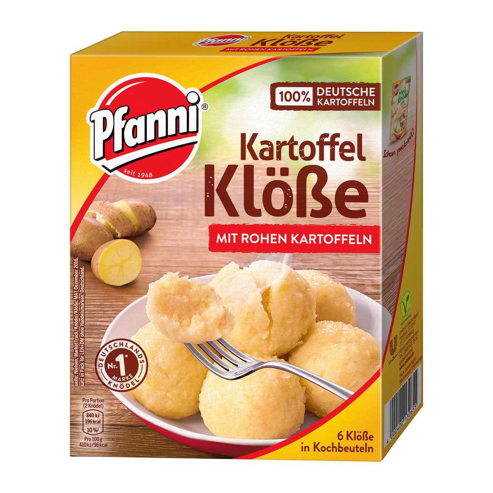 Produktabbildung Pfanni Kartoffel Knödel mit rohen Kartoffeln