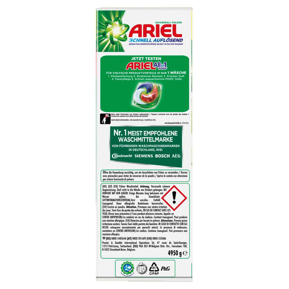 Produktabbildung Ariel Universal-Waschmittel, Pulver 