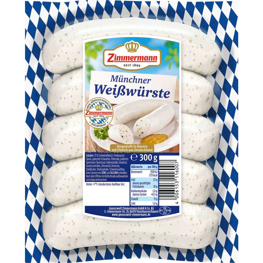 Produktabbildung Zimmermann Münchener Weißwurst