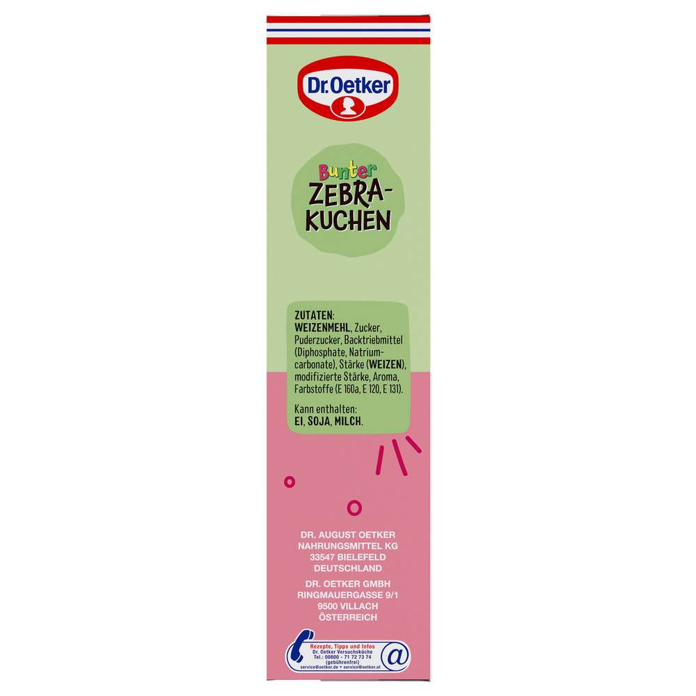 Produktabbildung Dr. Oetker Bunter Zebrakuchen