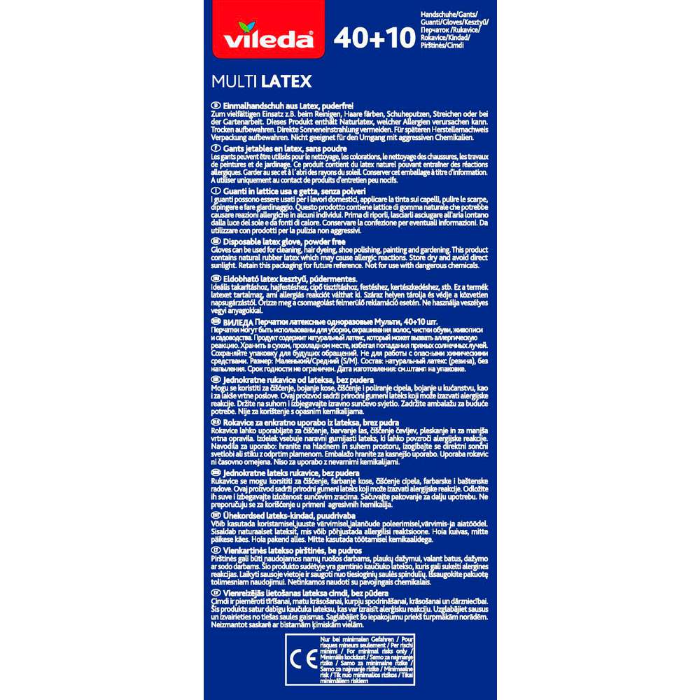 Produktabbildung Vileda Einmal-Handschuh Multi Latex, 50 Stück, Gr. M/L