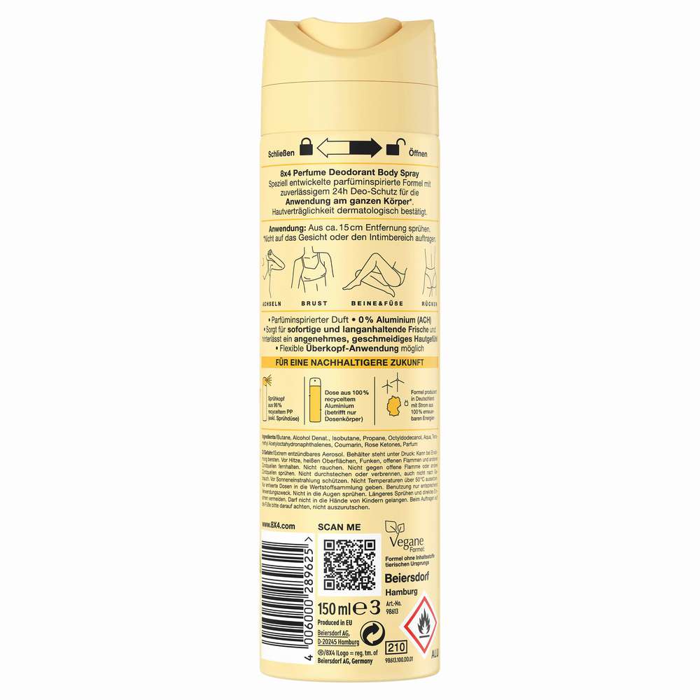 Produktabbildung 8x4 Deo Spray Perfume, Sunny Spirit