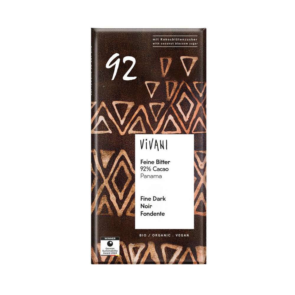 Produktabbildung Vivani Bio Tafelschokolade Cacao 92% Feine Bitter, Panama
