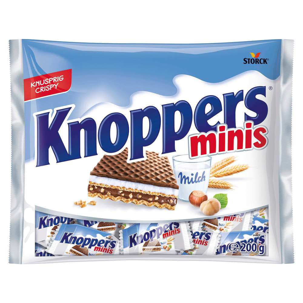 Produktabbildung Knoppers Schokolade Milch-Haselnuss-Schnitte, Minis