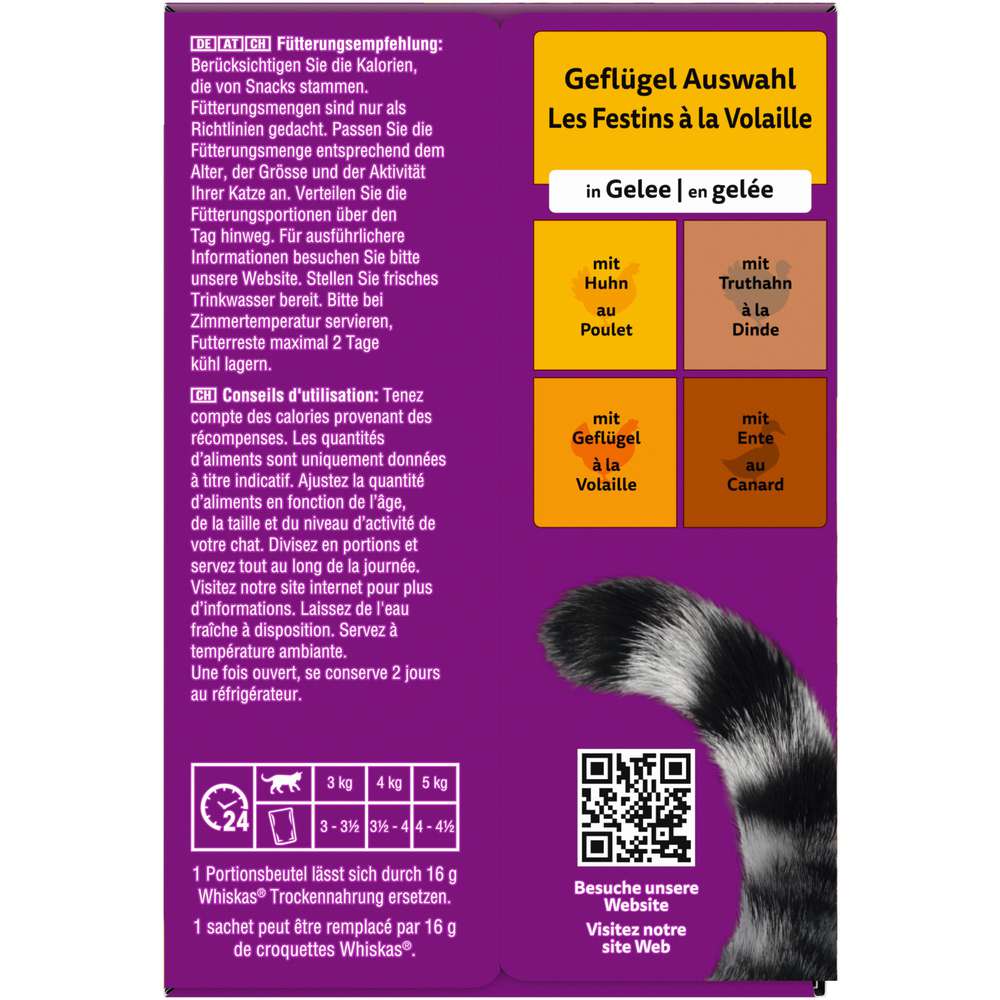 Produktabbildung Whiskas Katzen-Nassfutter, Geflügel/Gelee