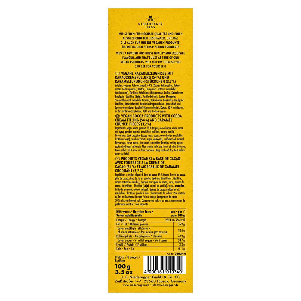 Produktabbildung Niederegger Vegane Pralinen Caramel-Crunch