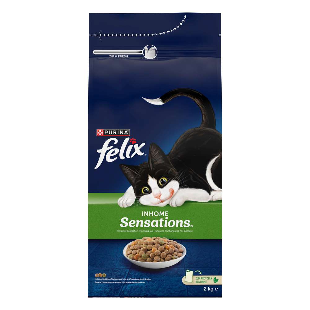 Produktabbildung Felix Katzen-Trockenfutter Sensations, Geflügel/Stubenrein