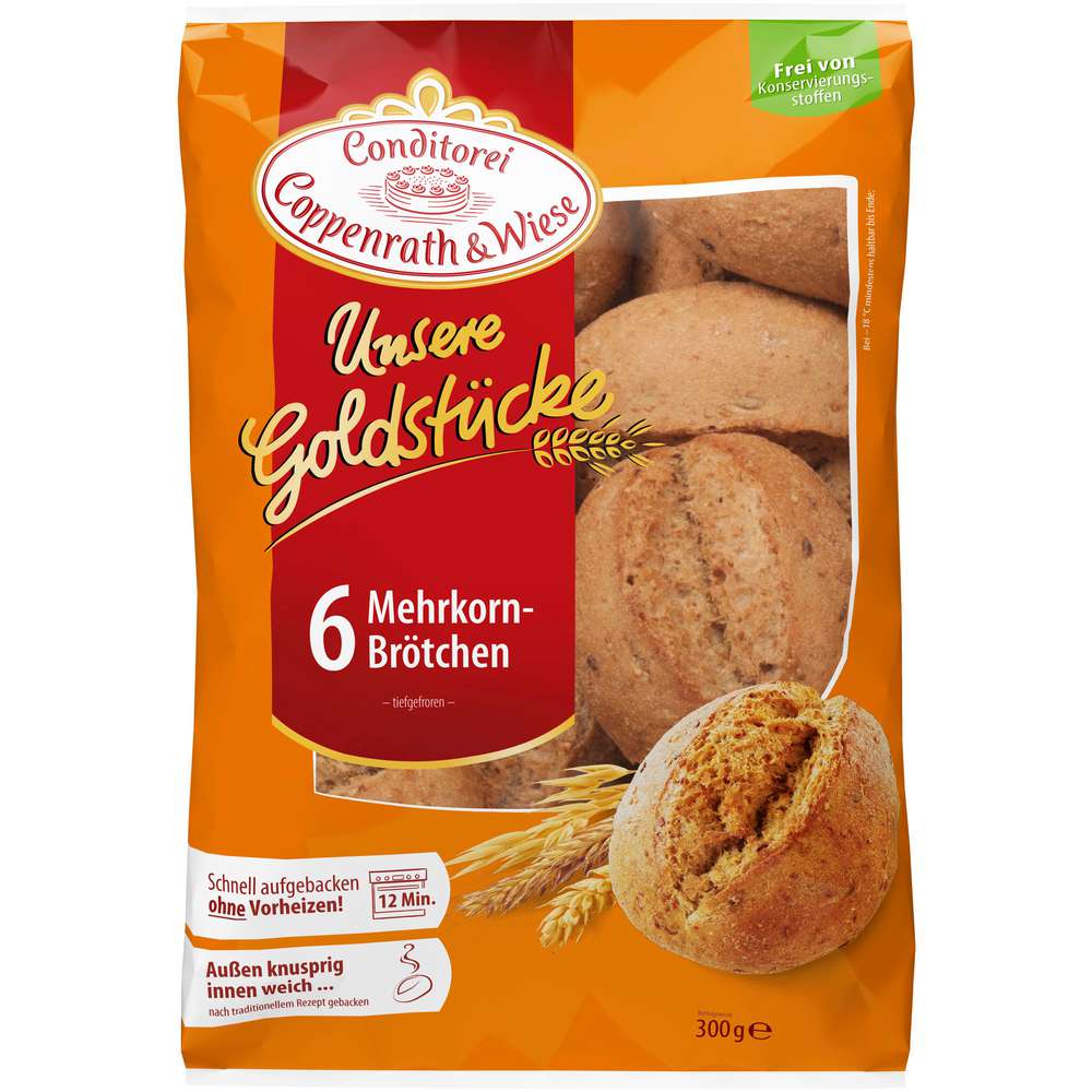 Produktabbildung Conditorei Coppenrath & Wiese Mehrkornbrötchen, Unsere Goldstücke, tiefgekühlt