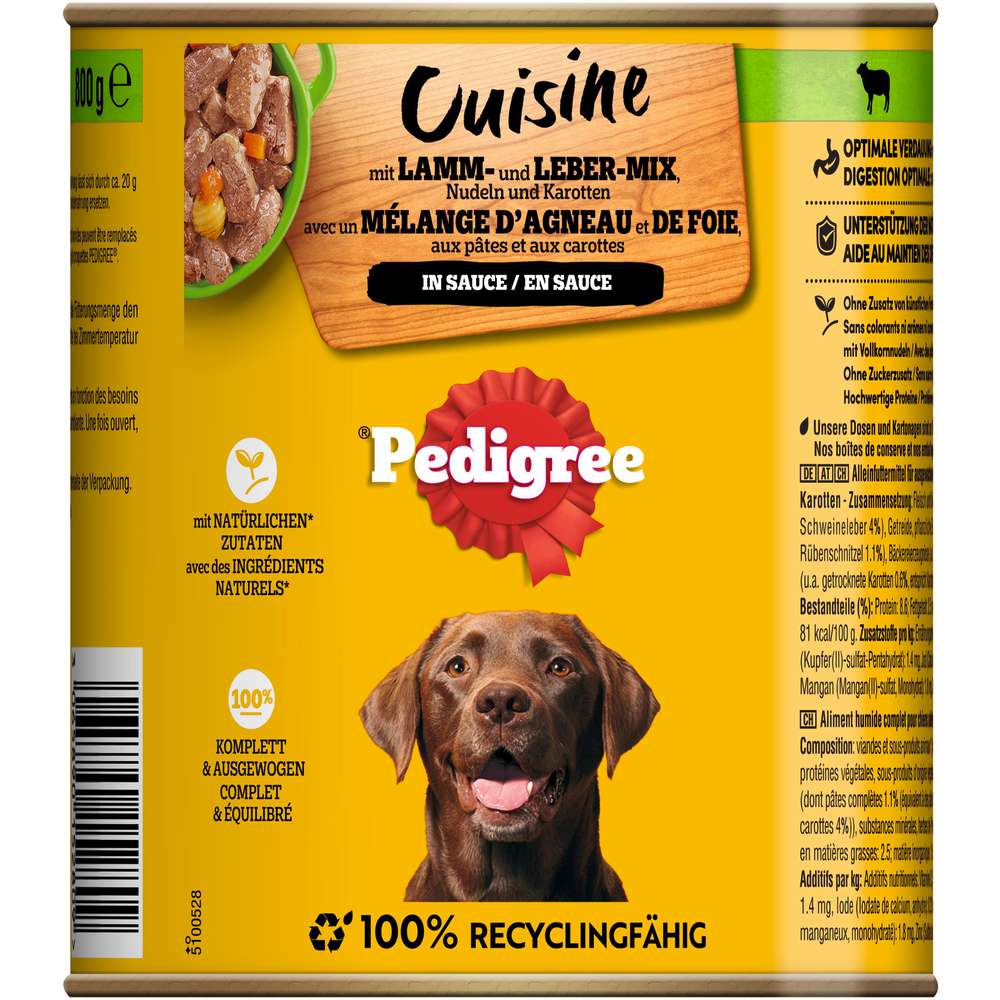 Produktabbildung Pedigree Hunde-Nassfutter Lamm/Nudeln/Karotten 