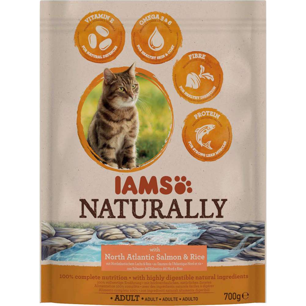 Produktabbildung IAMS Naturally Katzen-Trockenfutter, Lachs/Reis