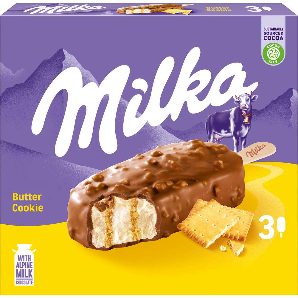 Produktabbildung Milka Stiel-Eis, Butter Cookie