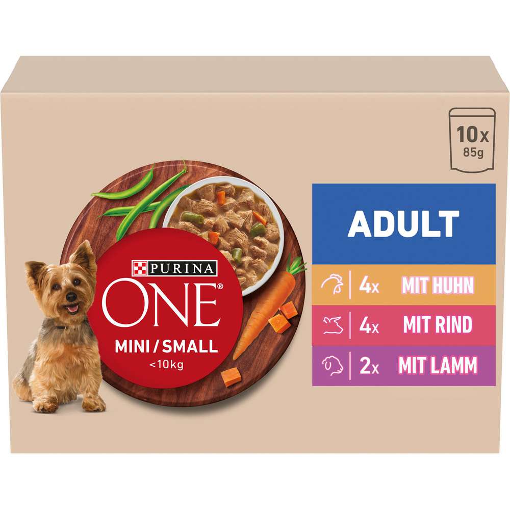 Produktabbildung Purina Hunde-Nassfutter ONE, Huhn/Rind/Lamm