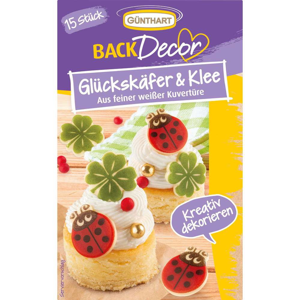 Produktabbildung Günthart Backdekor Glückskäfer & Klee