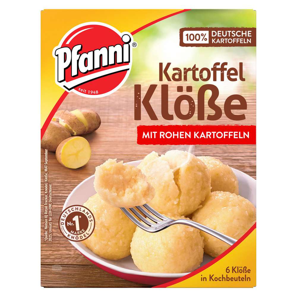 Produktabbildung Pfanni Kartoffel Knödel mit rohen Kartoffeln