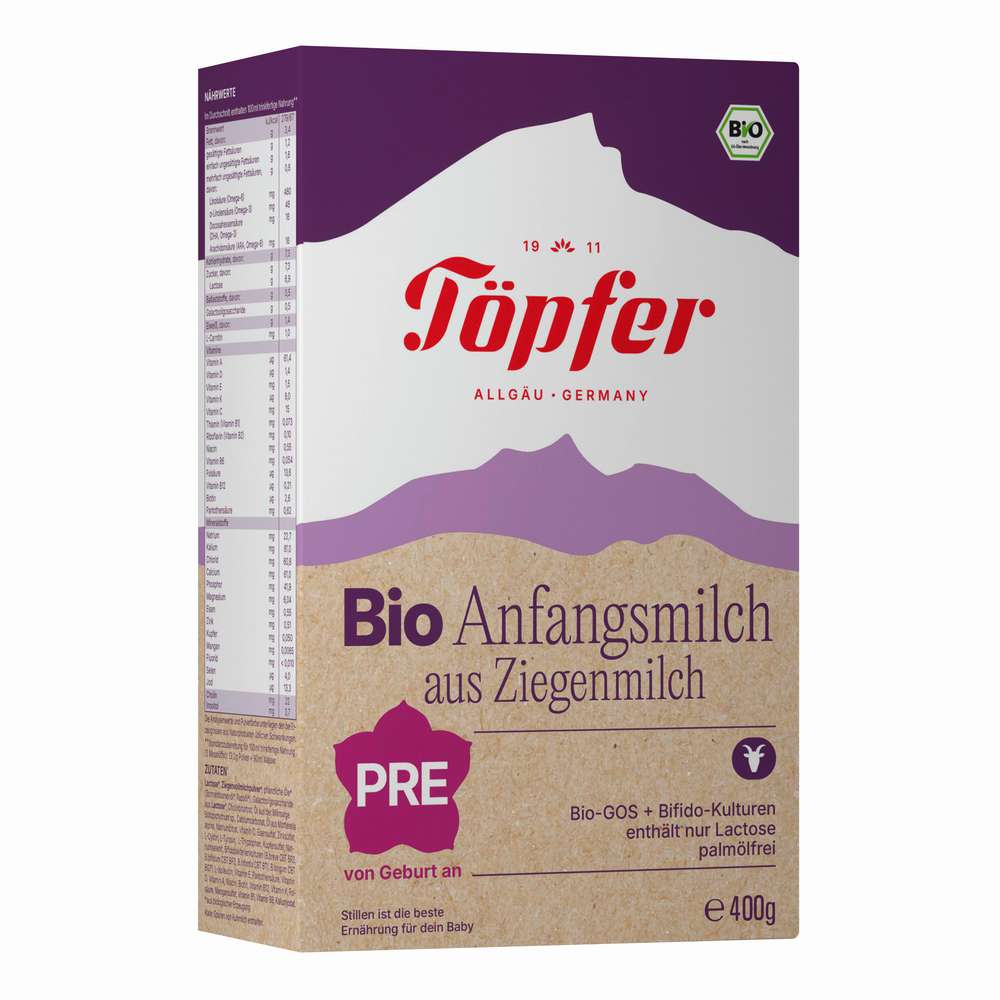 Produktabbildung Töpfer Bio Anfangsmilch aus Ziegenmilch Pre