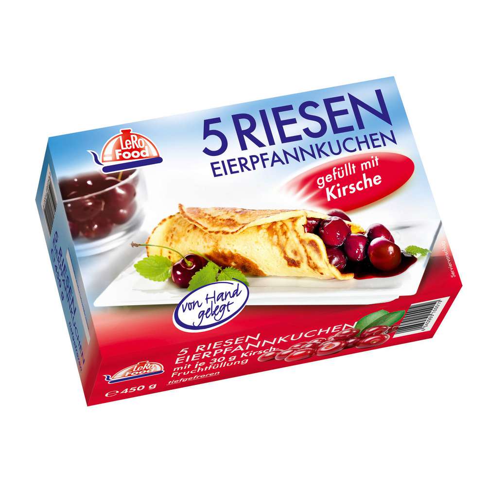 Produktabbildung Lero Food Eierpfannkuchen mit Kirschen, tiefgekühlt