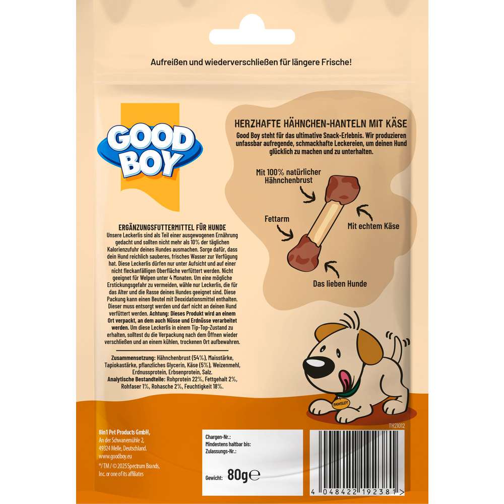 Produktabbildung Good Boy Hunde-Snack, Hähnchen Hanteln mit Käse