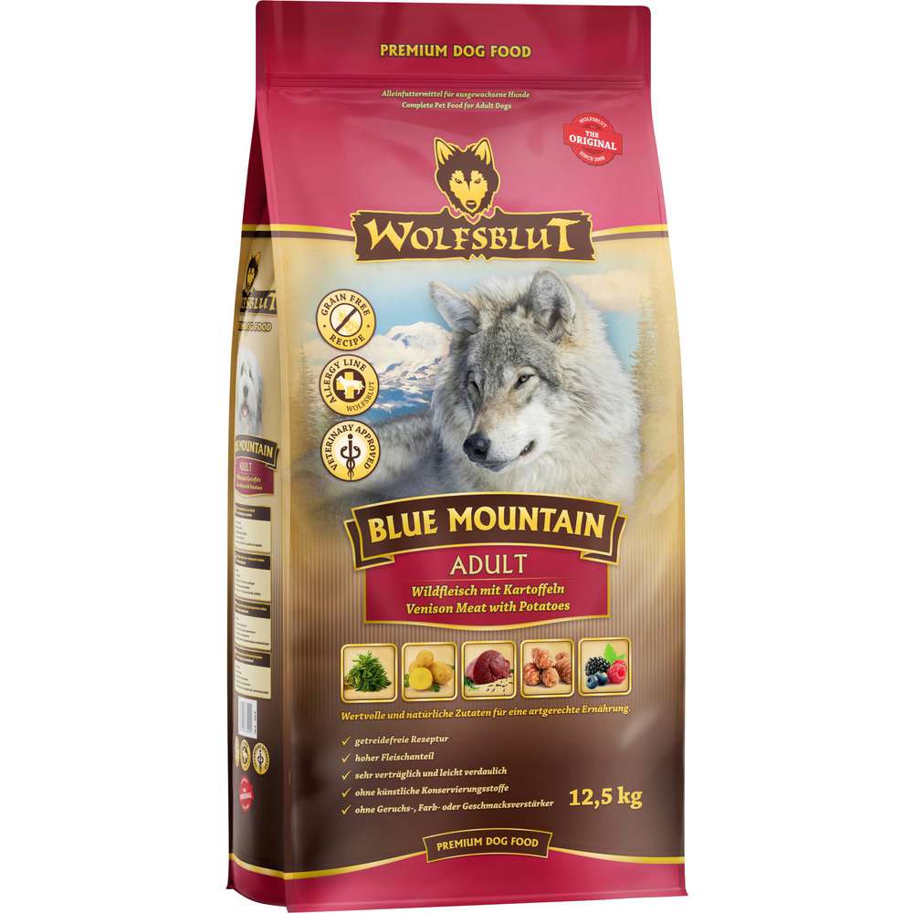 Produktabbildung Wolfsblut Hunde-Trockenfutter Blue Mountain Adult, Wildfleisch/Kartoffeln
