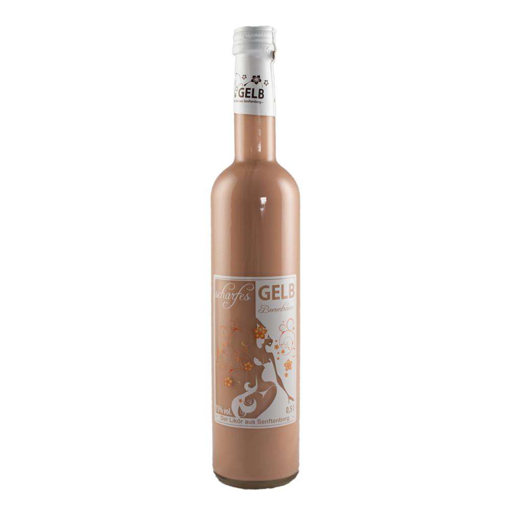 Produktabbildung Scharfes Gelb Aronia-Cassis Likör 15%