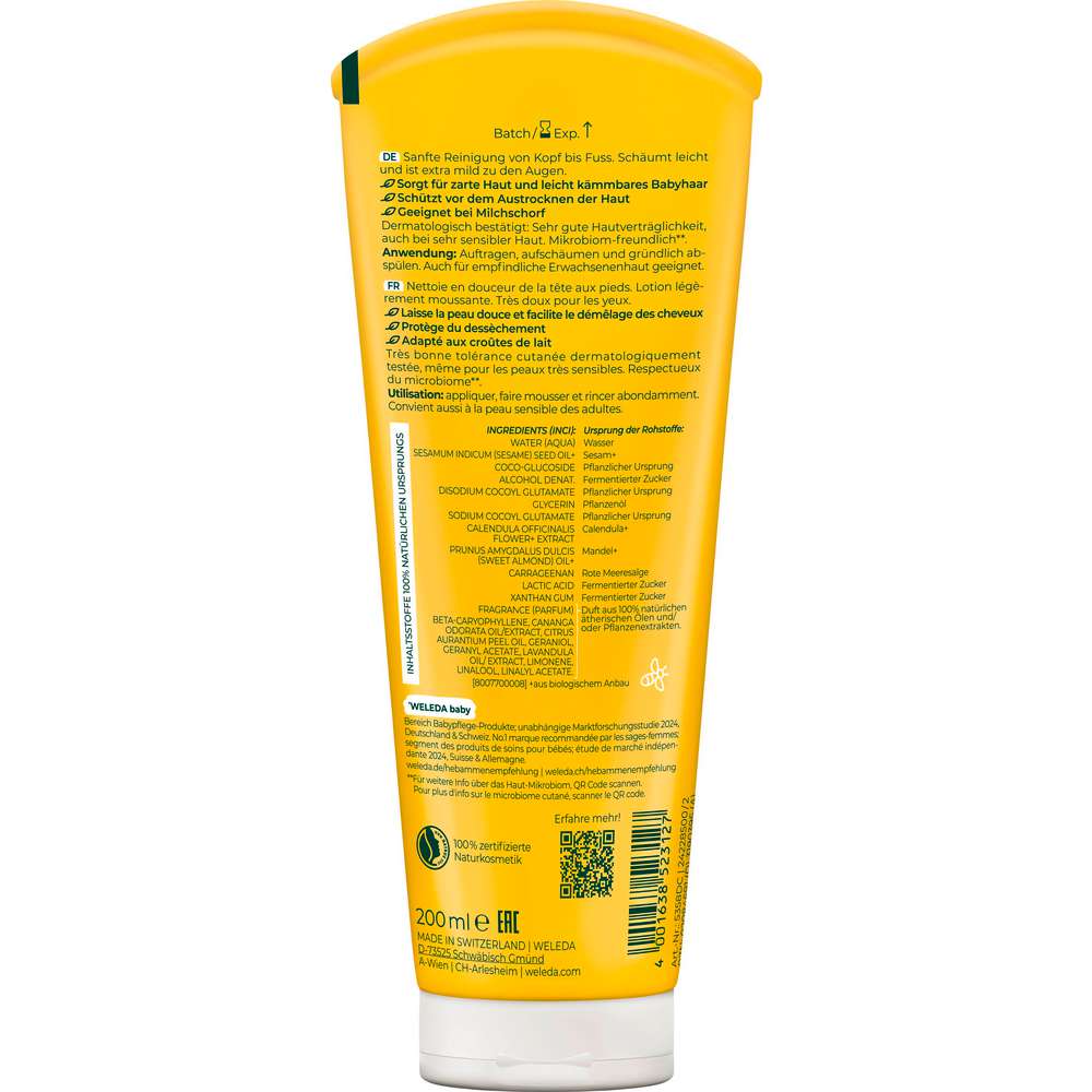 Produktabbildung Weleda Waschlotion & Shampoo Baby, Calendula