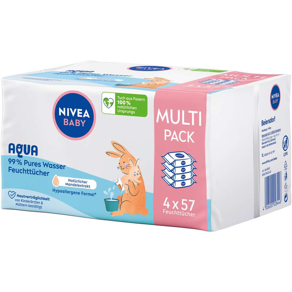 Produktabbildung Nivea Baby Feuchttücher Aqua mit Mandelextrakt