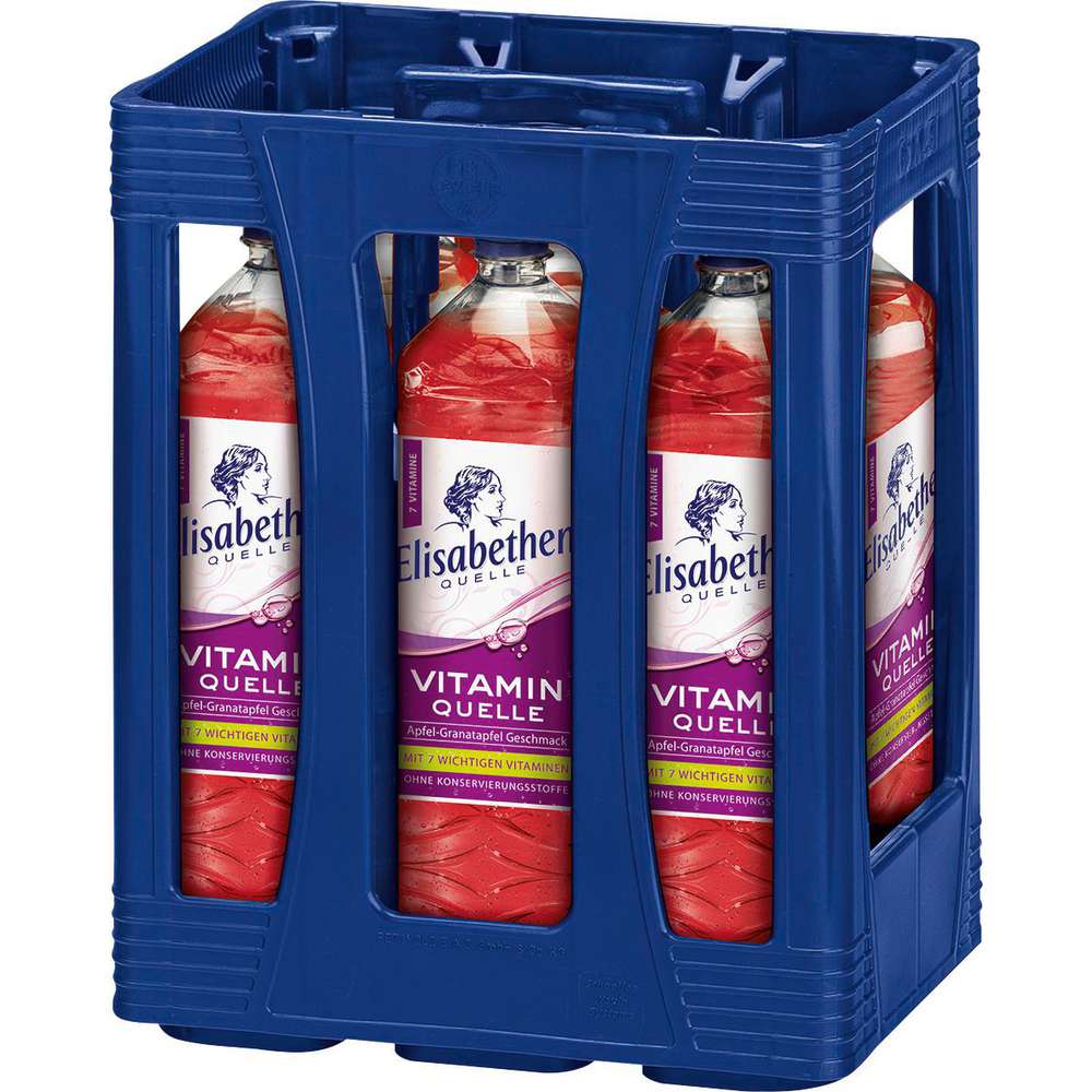 Produktabbildung Elisabethen Quelle Vitamin Quelle, Apfel-Granatapfel-Geschmack, Naturell (6x 1,500 Liter)