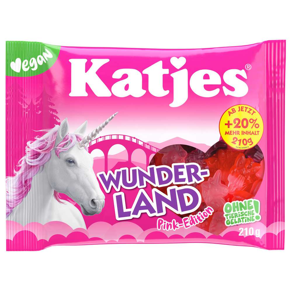 Produktabbildung Katjes Fruchtgummi Wunderland Pink, Vegan