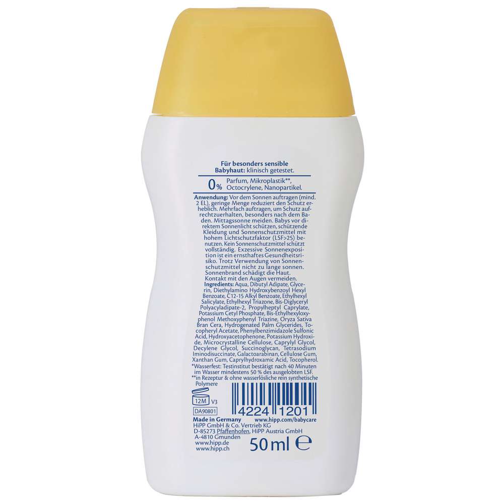 Produktabbildung Hipp Babysanft Sonnenmilch LSF50+  