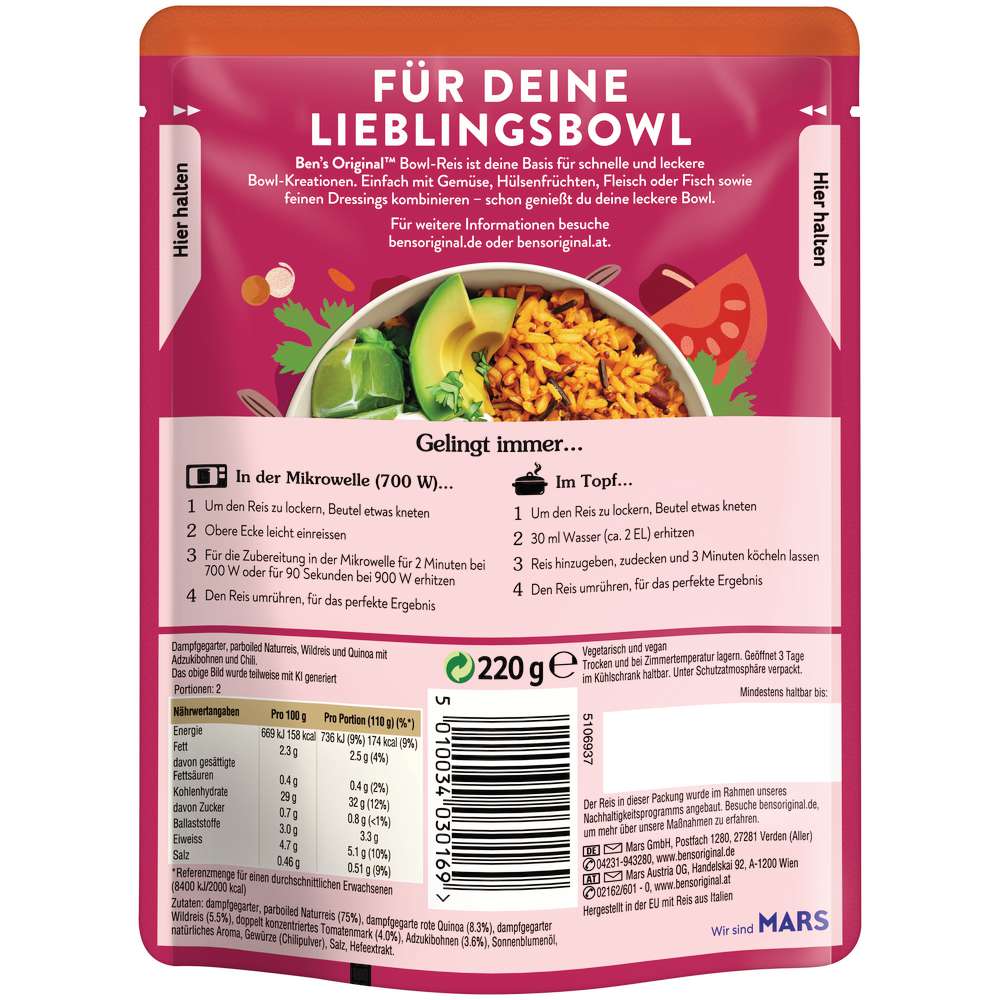 Produktabbildung BEN'S ORIGINAL Express Bowl-Reis, Mexican
