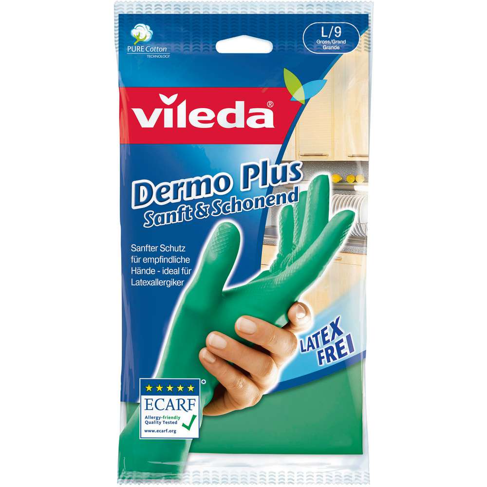 Produktabbildung Vileda Haushalts-Handschuh Dermo Plus Sanft & Schonend, Gr. L