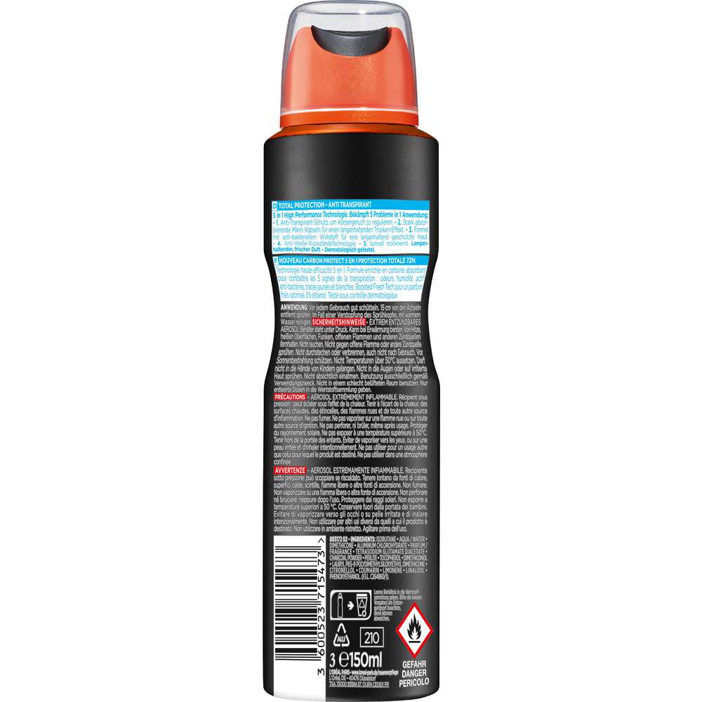 Produktabbildung L'Oreal Paris Deospray Men Expert, Carbon Protect