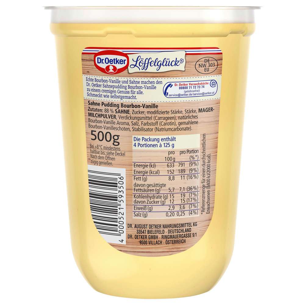 Produktabbildung Dr. Oetker Sahne Pudding Löffelglück, Bourbon Vanille