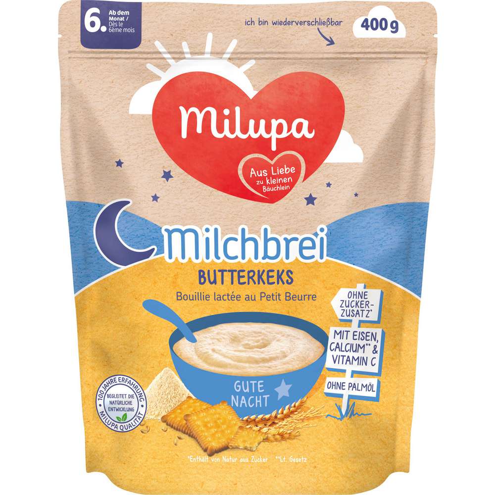 Produktabbildung Milupa Babynahrung Milchbrei, Butterkeks