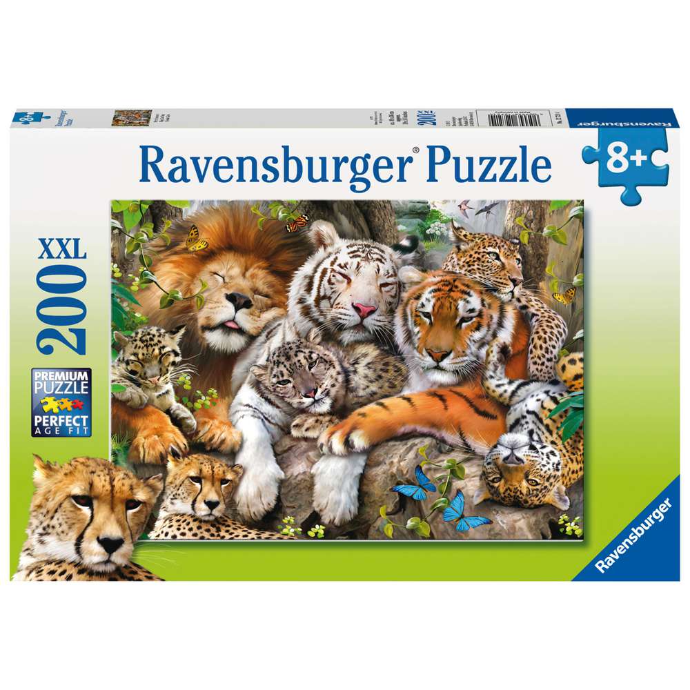 Produktabbildung Ravensburger Puzzle 200 Teile XXL, Schmusende Raubkatze