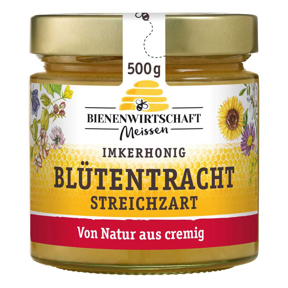 Produktabbildung Bienenwirtschaft Meissen Blütentracht-Honig, streichzart
