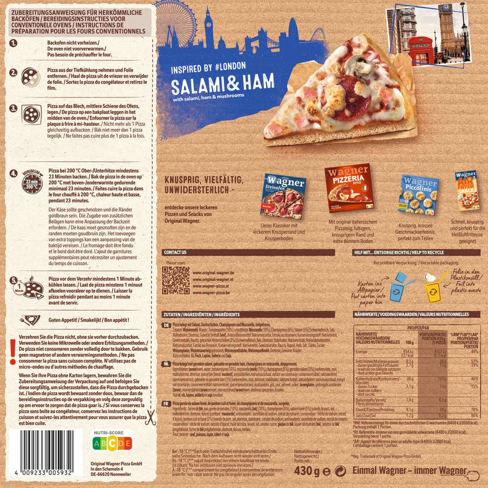 Produktabbildung Wagner Big City Pizza London, tiefgekühlt