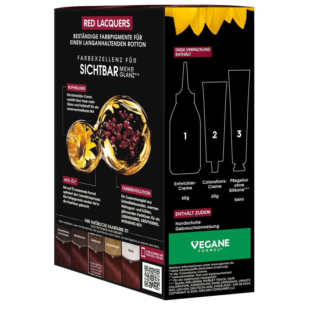 Produktabbildung Garnier Olia Haarfarbe Red Lacquers 5.52 Glänzendes Weinrot