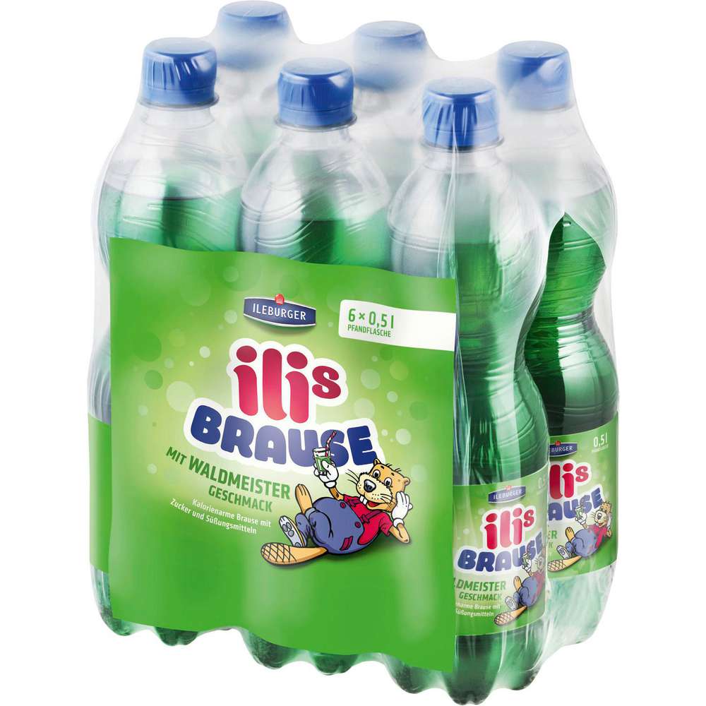 Produktabbildung Ileburger Sachsen Quelle Ilis Brause, Limonade Waldmeister-Geschmack (6x 0,500 Liter)