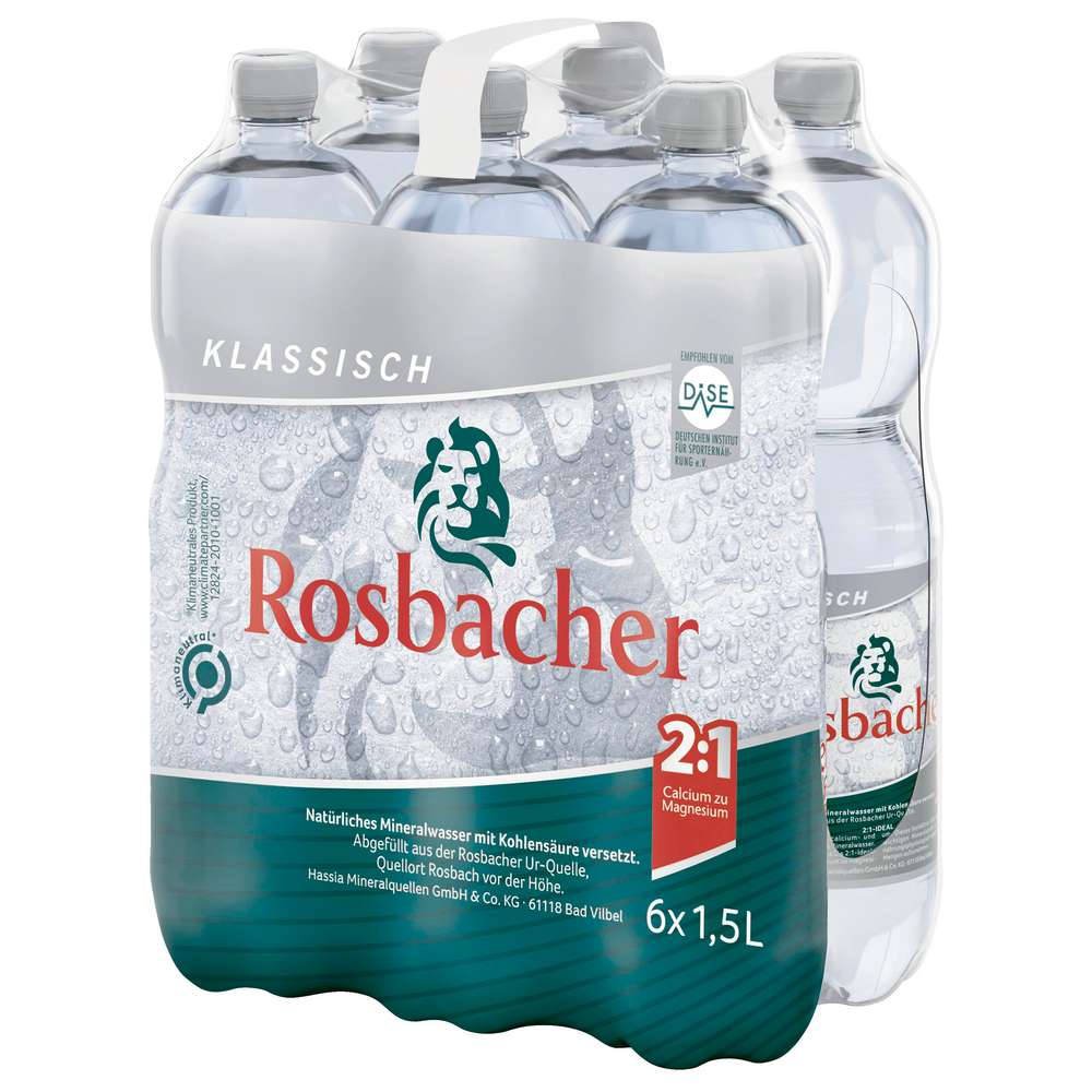 Produktabbildung Rosbacher Mineralwasser, Klassisch (6x 1,500 Liter)