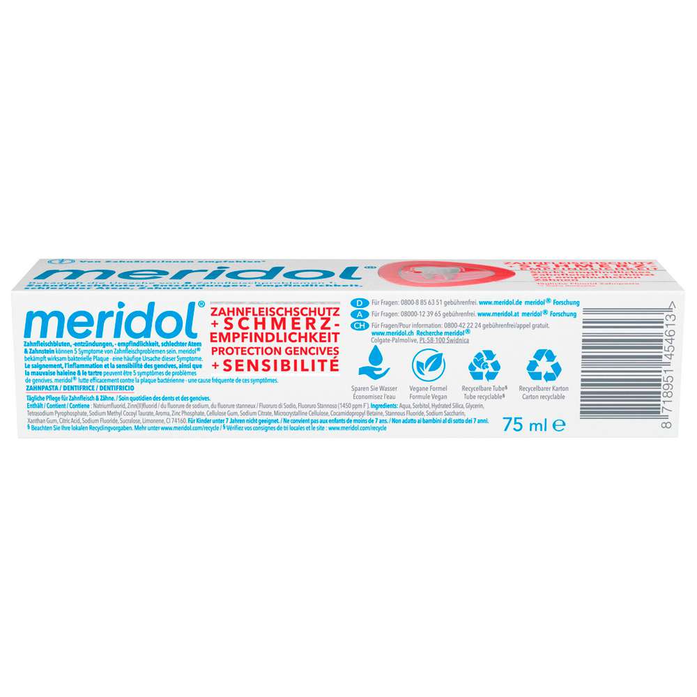 Produktabbildung meridol Zahncreme Rundumpflege, Empfindliches Zahnfleisch und Zähne