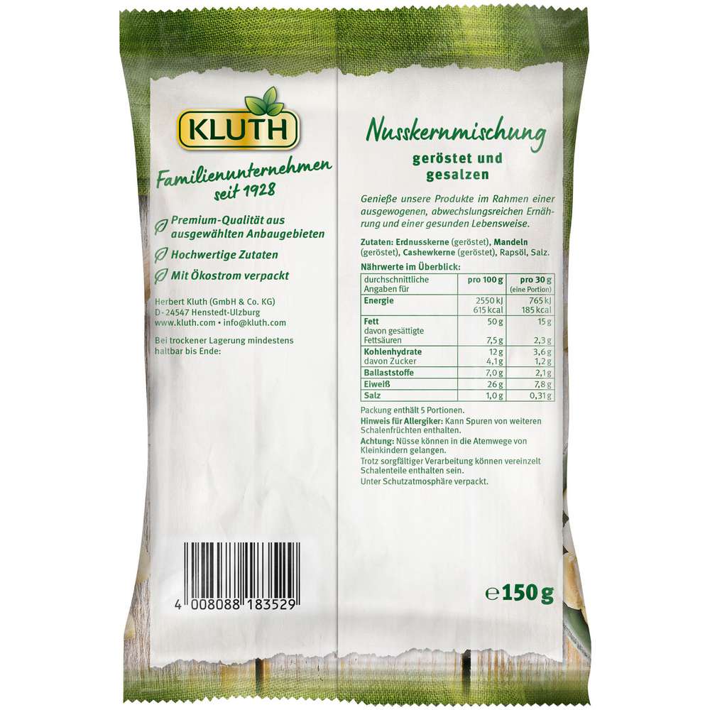Produktabbildung Kluth Nuss-Mix, geröstet & gesalzen