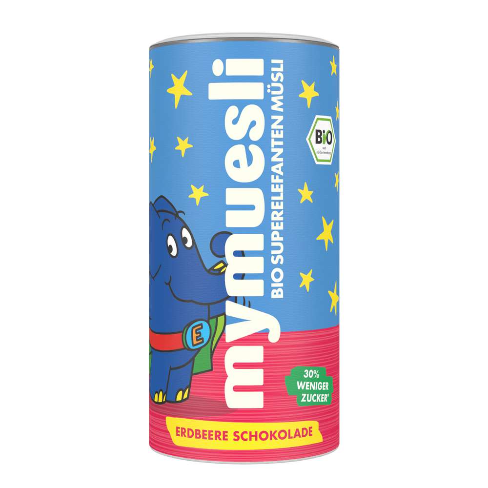 Produktabbildung MyMüsli Bio Müsli Erdbeere Schokolade, Der Elefant