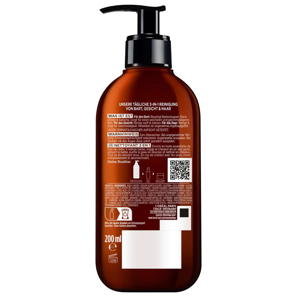 Produktabbildung L'Oreal Paris Bart Shampoo Men Expert, 3 in 1