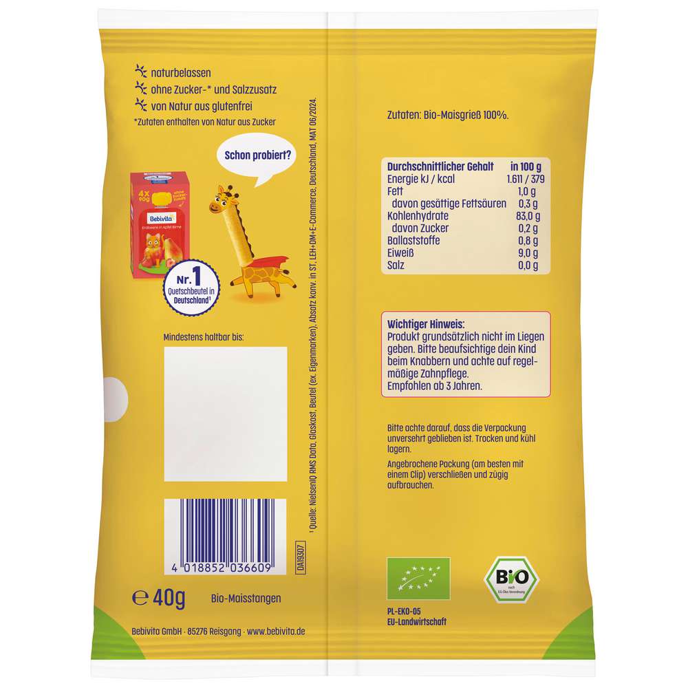 Produktabbildung Bebivita Maisstangen