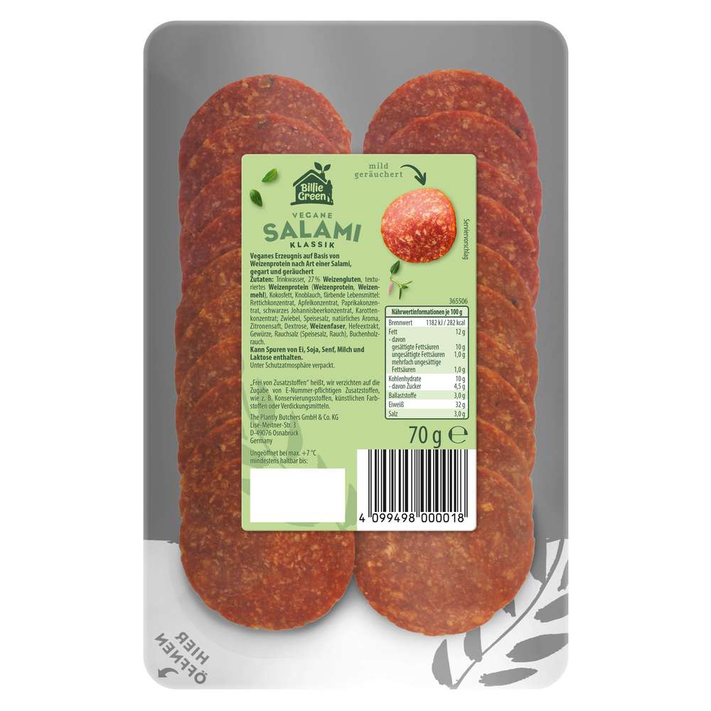 Produktabbildung Billie Green Vegane Salami Classic