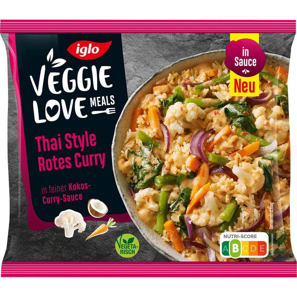 Produktabbildung Iglo Veggie Love Thai Style, Rotes Curry, tiefgekühlt