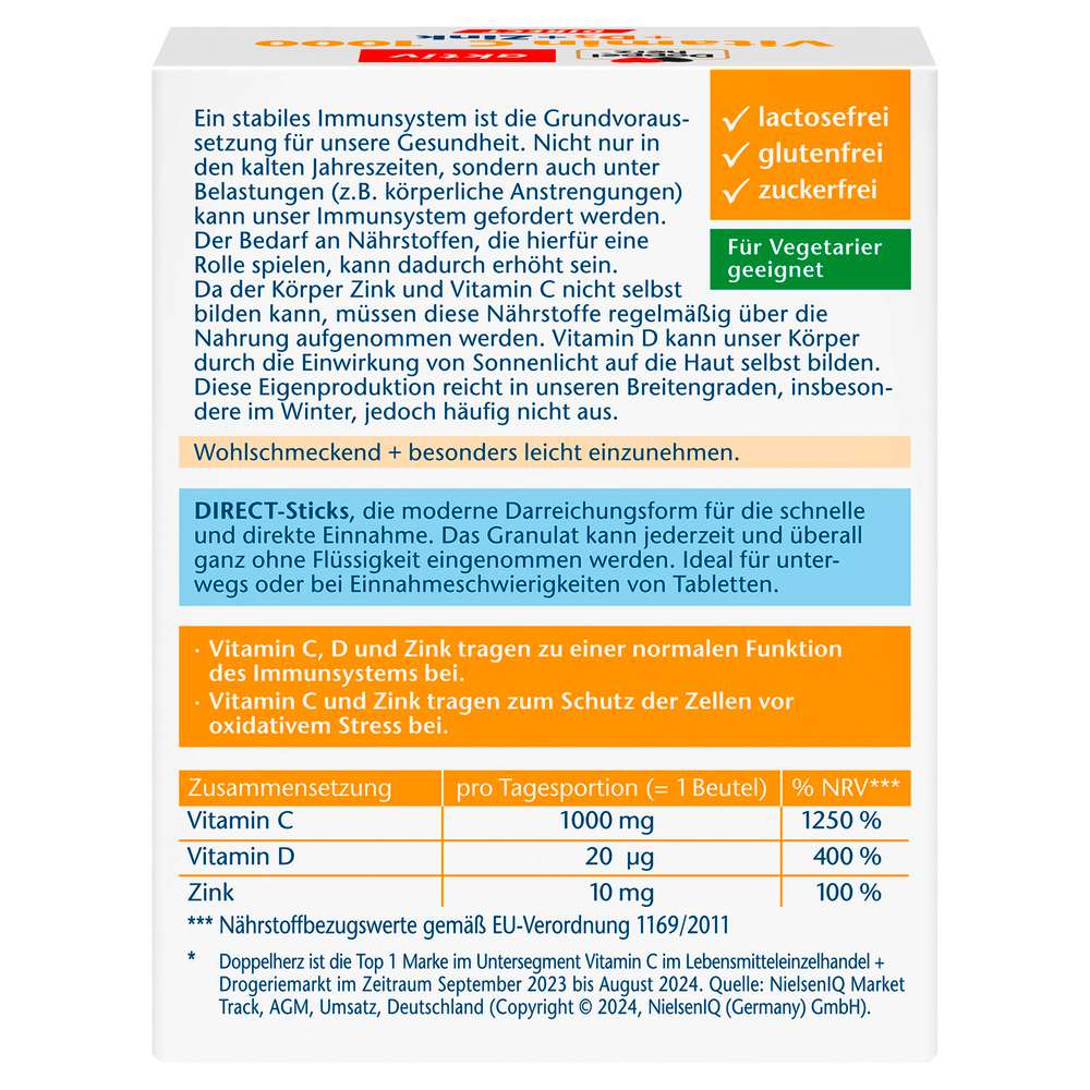 Produktabbildung Doppelherz Vitamin C + D3 + Zink 1000