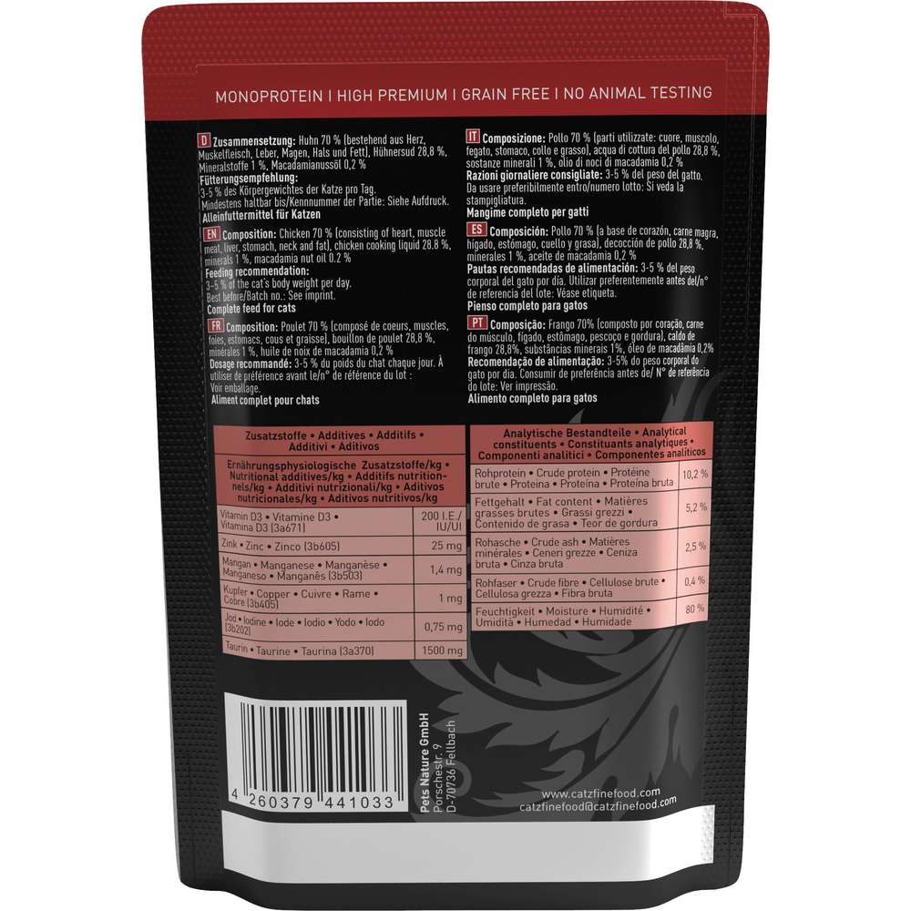 Produktabbildung catz finefood Katzen-Nassfutter Purrrr, N° 103, Huhn