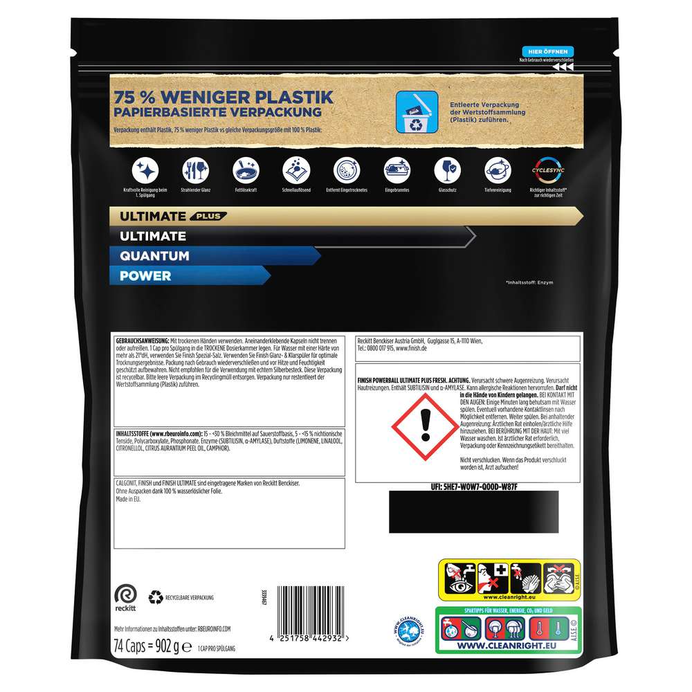 Produktabbildung Finish Spülmaschine-Caps Ultimate Plus Fresh