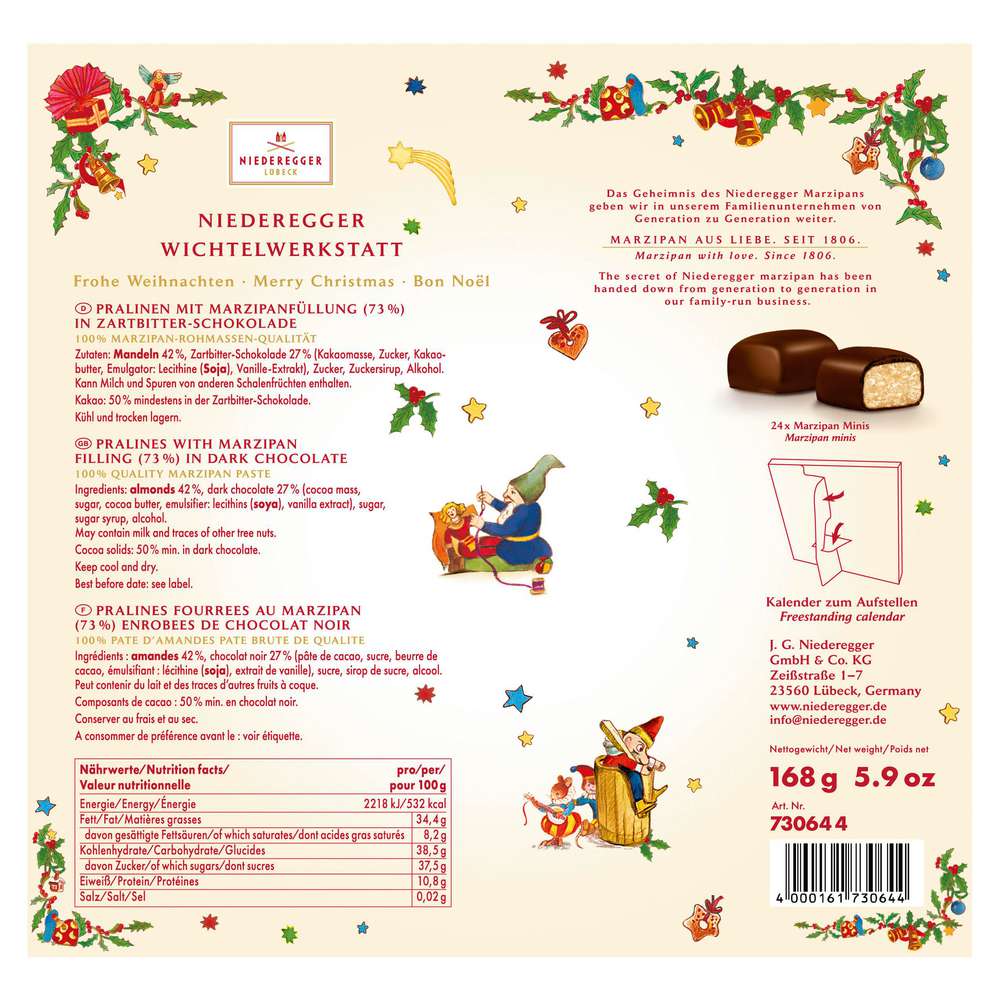 Produktabbildung Niederegger Adventskalender Wichtelwerkstatt, Mini